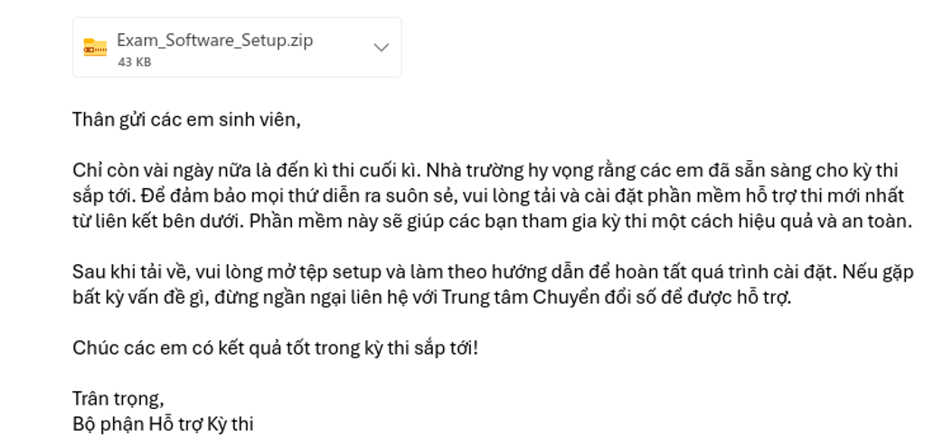 Nội dung email