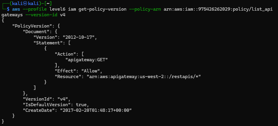 get detail user policy
